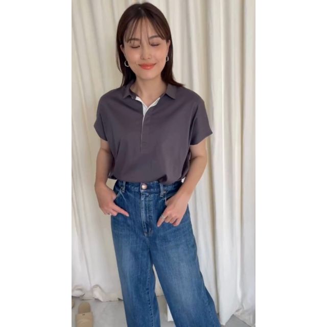 美品　24SS Americana 【LEE別注】【接触冷感】接触冷感スキッパー Americana(アメリカーナ)の【LEE別注】【洗える】【接触冷感